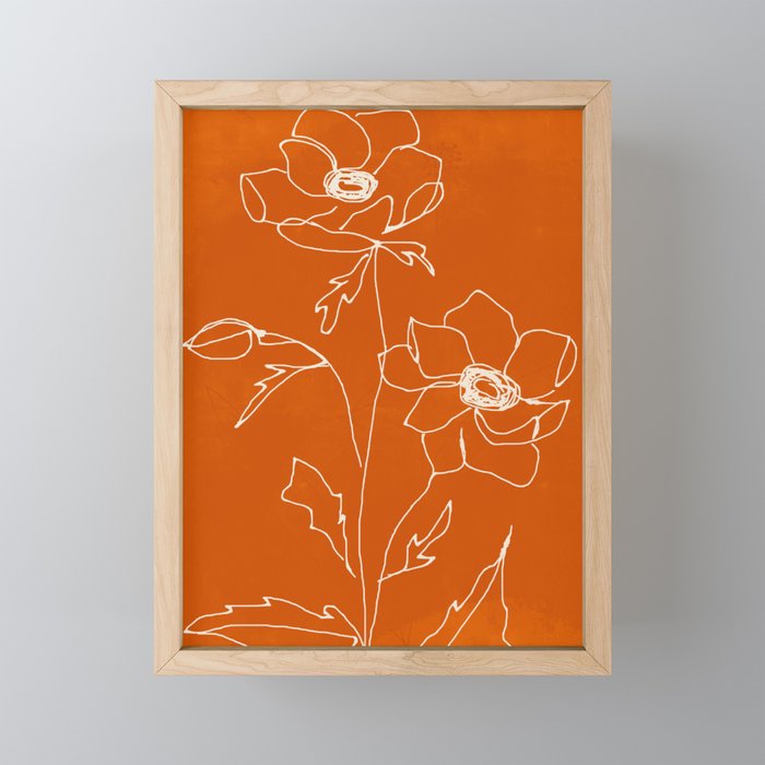 Line Drawing Flowers Mini Art Print Gallery Image 1