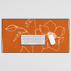 Line Drawing Flowers Desk Mat Gallery Image 1