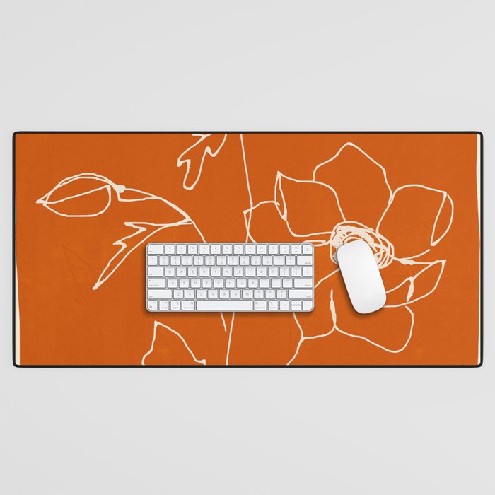 Line Drawing Flowers Desk Mat Gallery Image 1