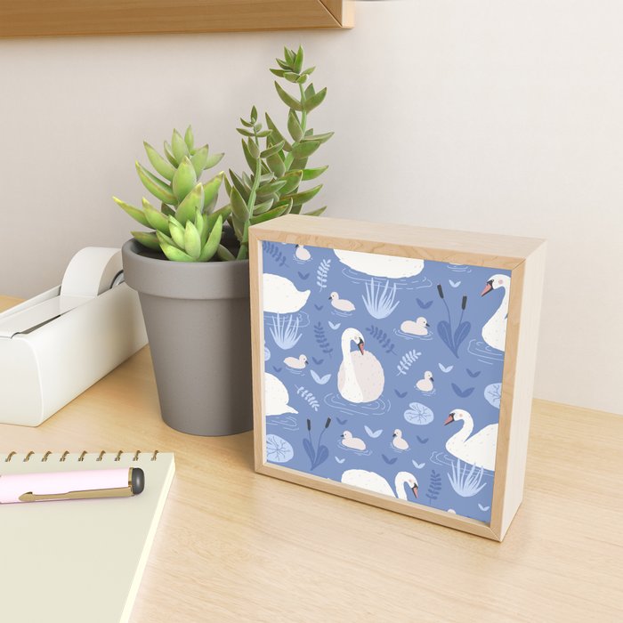 Pastel Periwinkle Swan Lake  Mini Art Print Gallery Image 2