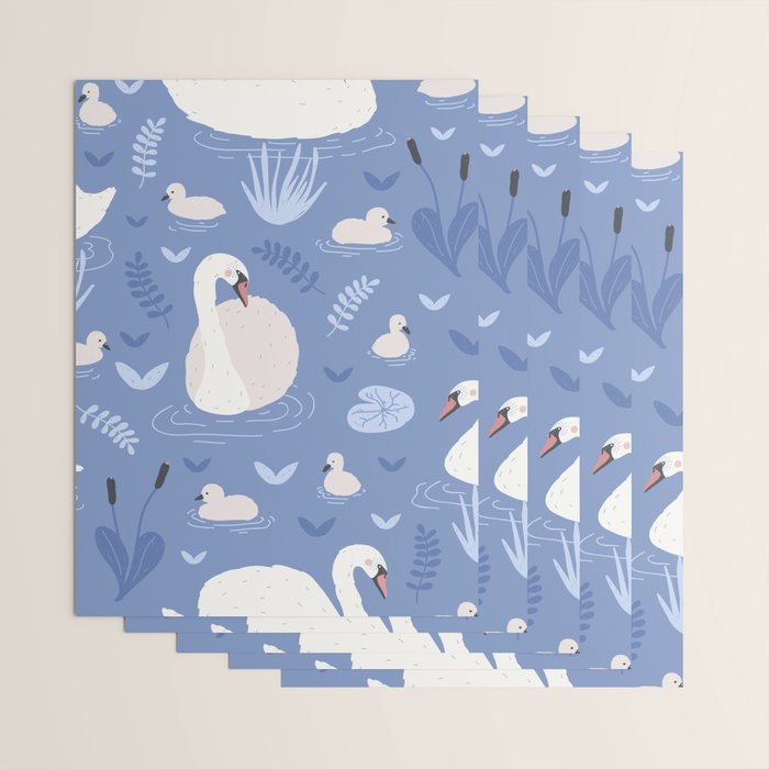 Pastel Periwinkle Swan Lake  Wrapping Paper Gallery Image 3