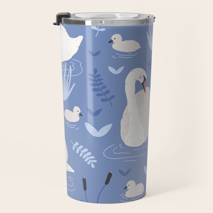 Pastel Periwinkle Swan Lake  Travel Mug Gallery Image 3