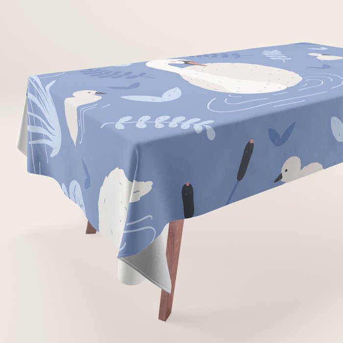 Pastel Periwinkle Swan Lake  Tablecloth Gallery Image 1
