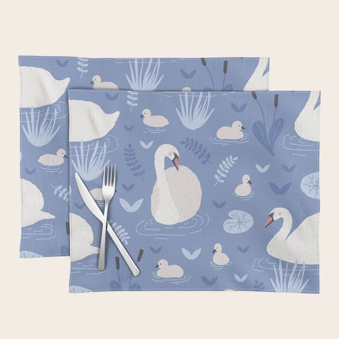 Pastel Periwinkle Swan Lake  Placemat Gallery Image 1