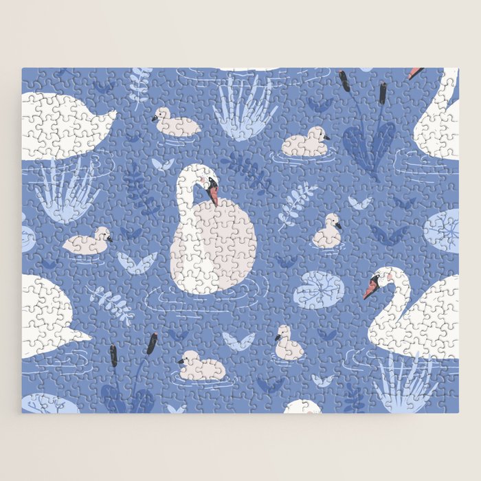 Pastel Periwinkle Swan Lake  Jigsaw Puzzle Gallery Image 1