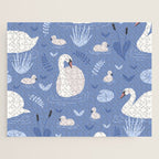 Pastel Periwinkle Swan Lake  Jigsaw Puzzle Gallery Image 1
