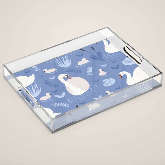 Pastel Periwinkle Swan Lake  Acrylic Tray Gallery Image 1