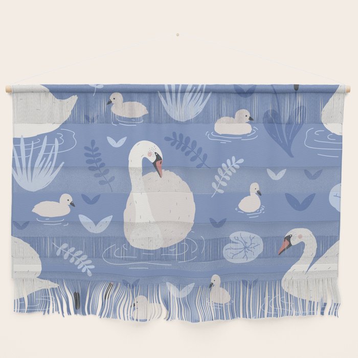 Pastel Periwinkle Swan Lake  Wall Hanging Gallery Image 1