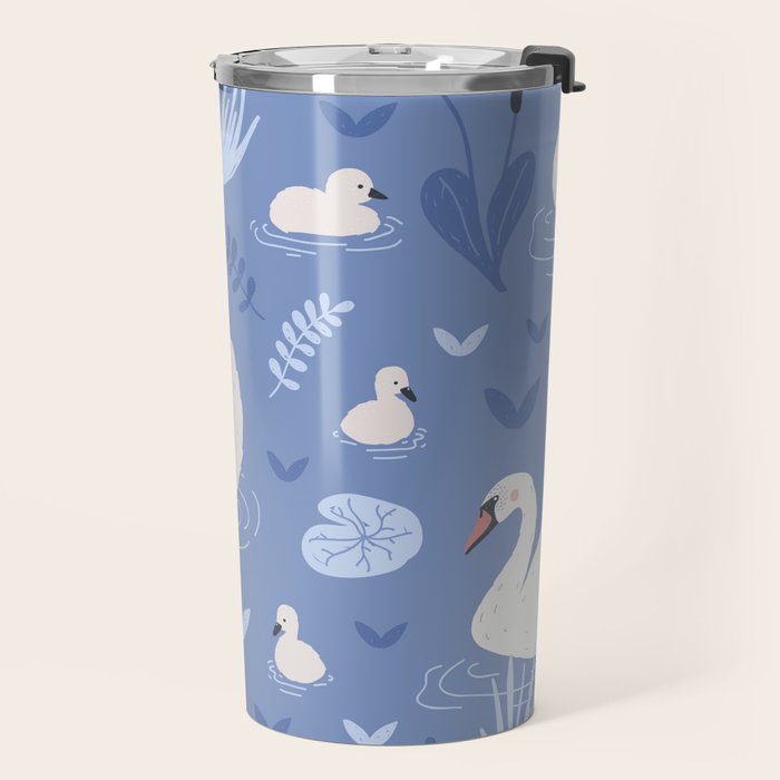 Pastel Periwinkle Swan Lake  Travel Mug Gallery Image 2