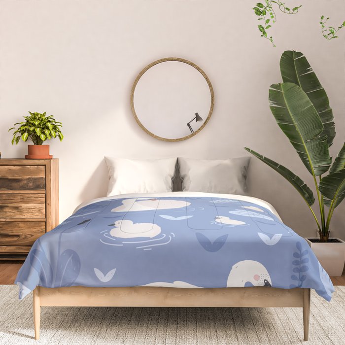 Pastel Periwinkle Swan Lake  Comforter Gallery Image 3