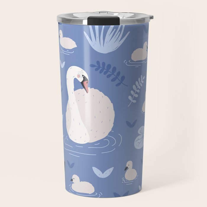 Pastel Periwinkle Swan Lake  Travel Mug Gallery Image 1