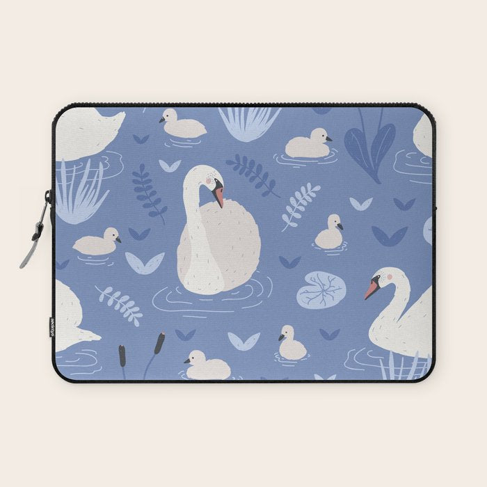 Pastel Periwinkle Swan Lake  Laptop Sleeve Gallery Image 1