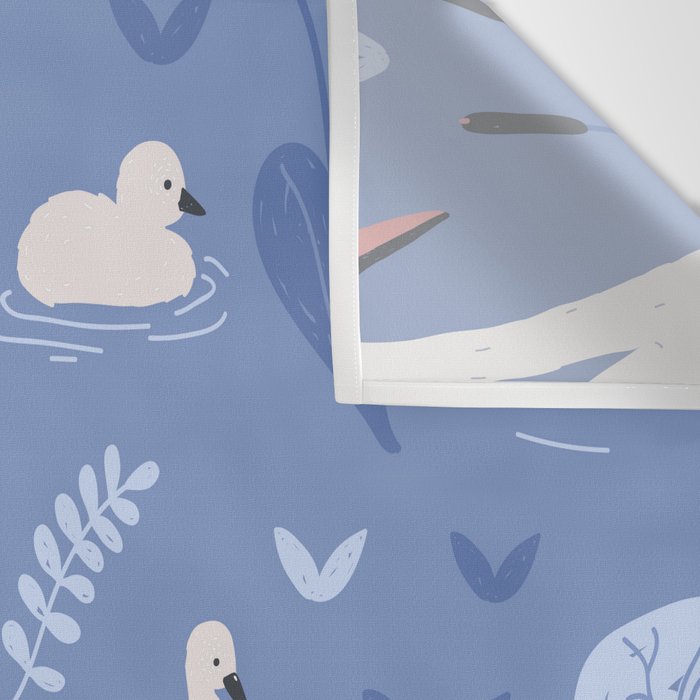 Pastel Periwinkle Swan Lake  Wall Tapestry Gallery Image 3