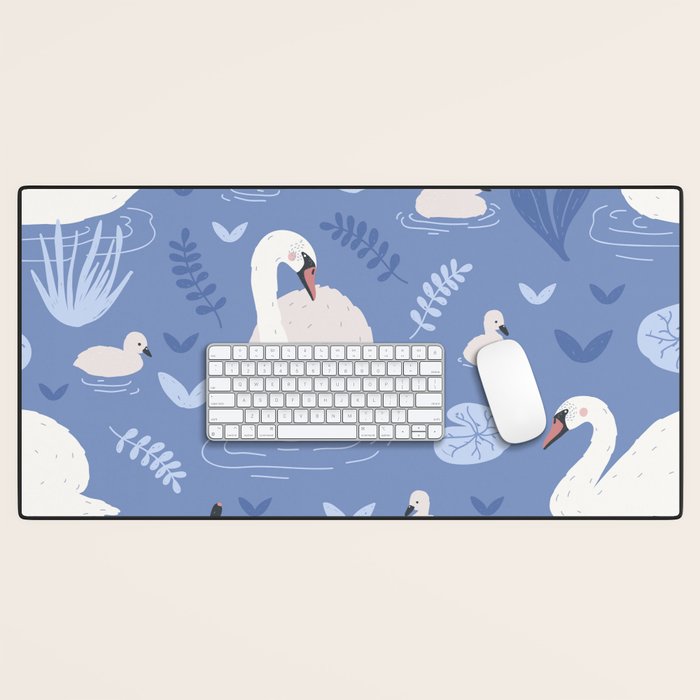 Pastel Periwinkle Swan Lake  Desk Mat Gallery Image 1