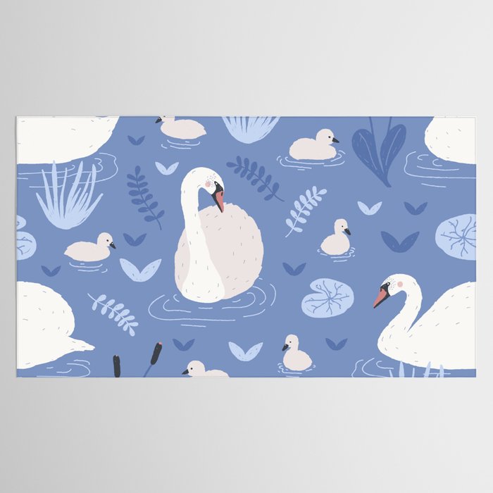 Pastel Periwinkle Swan Lake  Tablecloth Gallery Image 2