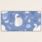 Pastel Periwinkle Swan Lake  Desk Mat Gallery Image 3