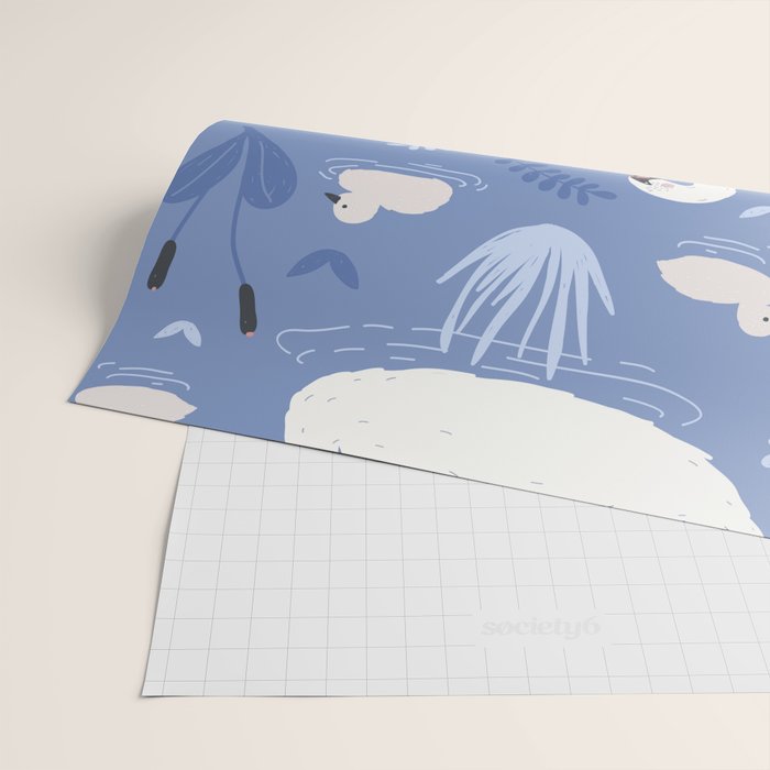 Pastel Periwinkle Swan Lake  Wrapping Paper Gallery Image 2