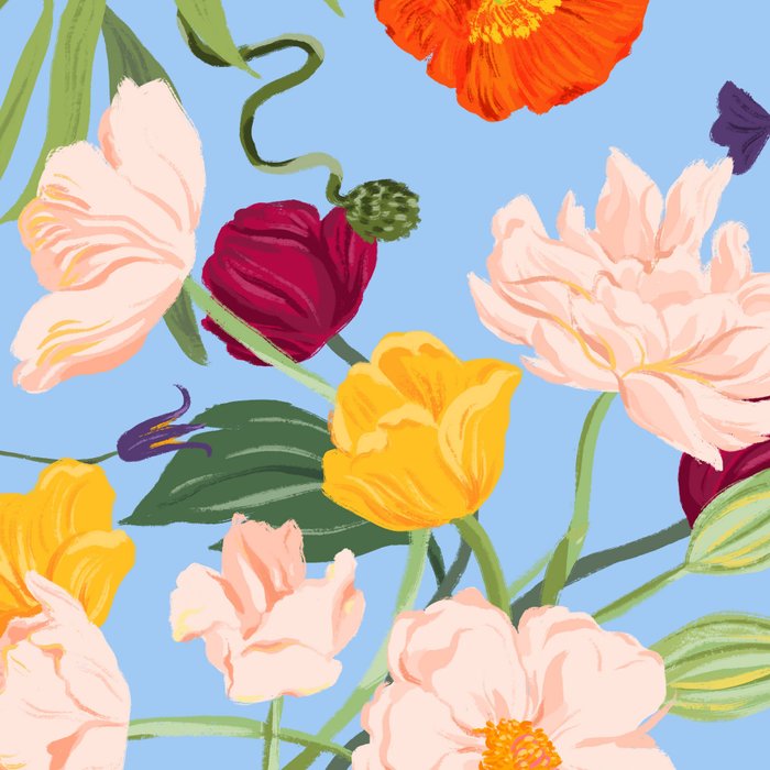 Poppy Garden Blue Coffee Mug Gallery Image 2