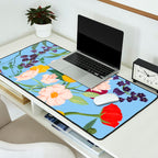 Poppy Garden Blue Desk Mat Gallery Image 2