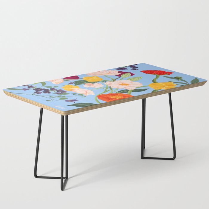 Poppy Garden Blue Coffee Table Gallery Image 1