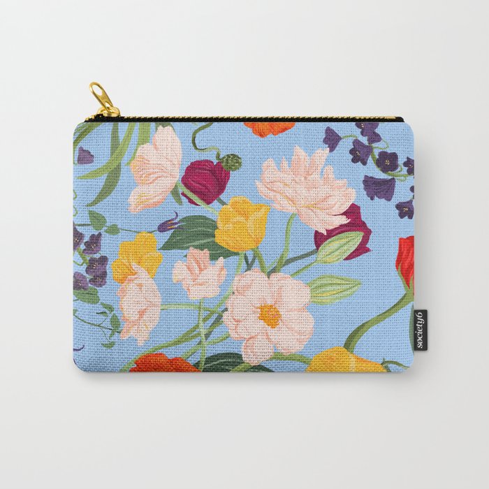 Poppy Garden Blue Carry All Pouch Gallery Image 1