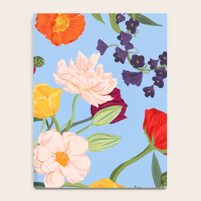 Poppy Garden Blue Notebook Gallery Image 4