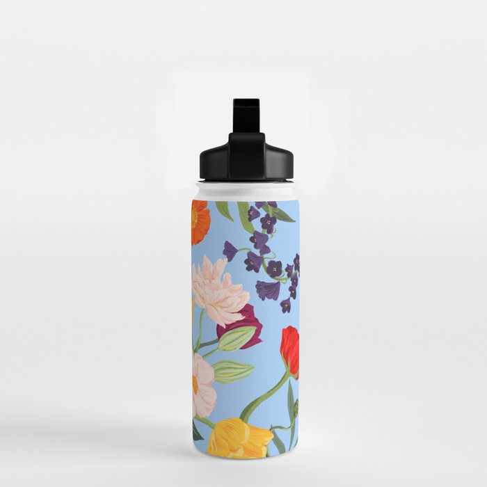 Poppy Garden Blue Water Bottle Gallery Image 2