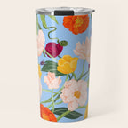 Poppy Garden Blue Travel Mug Gallery Image 1