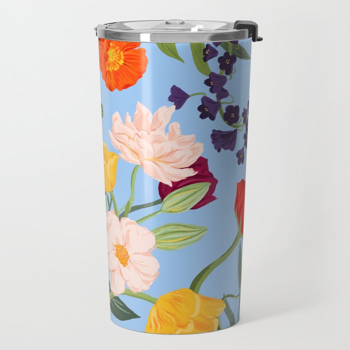 Poppy Garden Blue Travel Mug Gallery Image 2