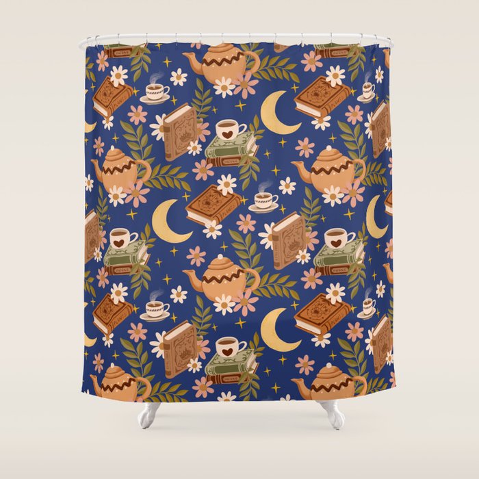 Cozy Evening In Blue Shower Curtain Gallery Image 1