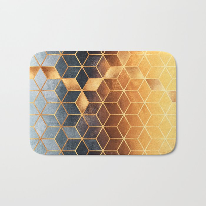 Golden Gradient Cubes Bath Mat Gallery Image 1