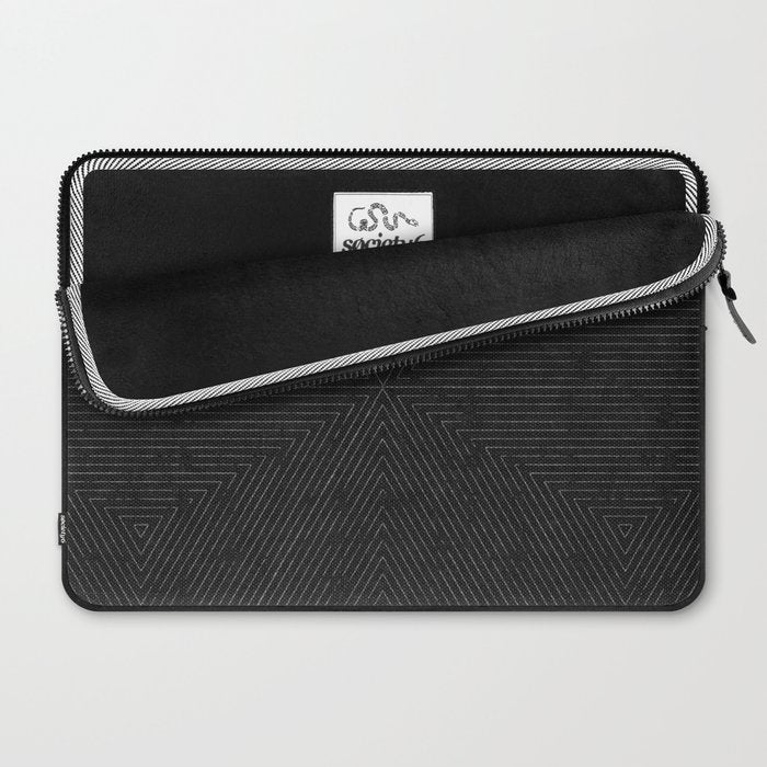 boho triangle stripes - charcoal Laptop Sleeve Gallery Image 2