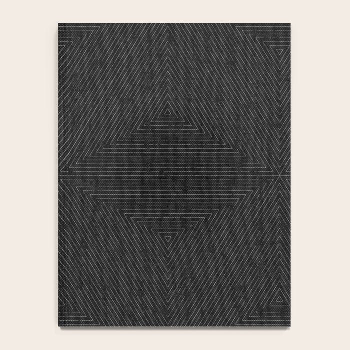 boho triangle stripes - charcoal Notebook Gallery Image 4