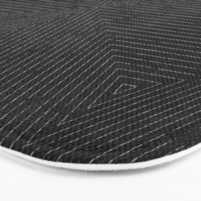 boho triangle stripes - charcoal Bath Mat Gallery Image 3