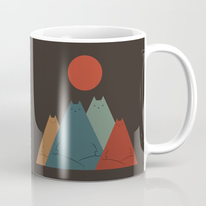 Cat Landscape 64: Group Meowditation Coffee Mug Gallery Image 1