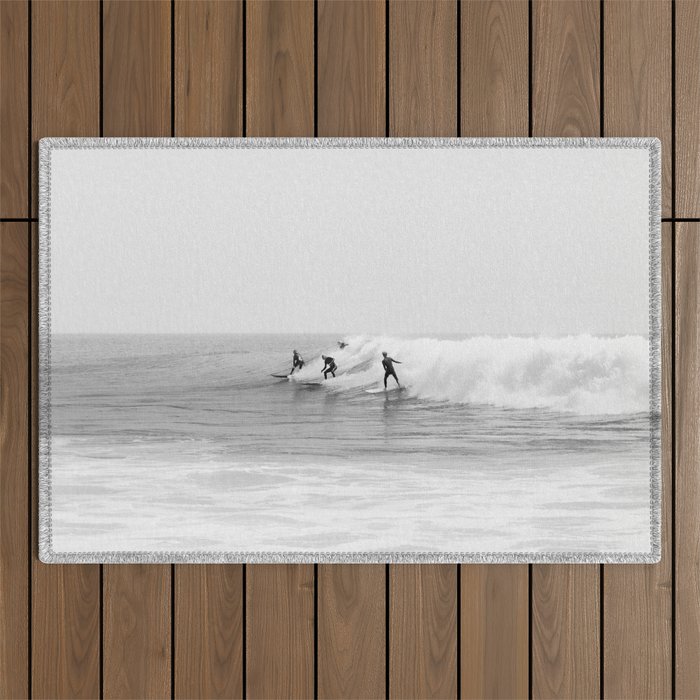 Malibu Surfing Photography Outdoor Rug Gallery Image 1