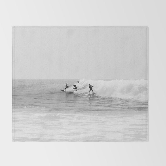 Malibu Surfing Photography Throw Blanket Gallery Image 2