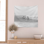 Malibu Surfing Photography Wall Tapestry Gallery Image 2