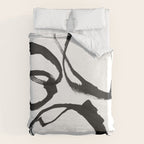 Minimalist Abstract Black Ink Painting Rings 2 Duvet Cover Gallery Image 6
