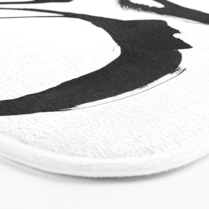 Minimalist Abstract Black Ink Painting Rings 2 Bath Mat Gallery Image 3