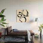 Minimalist Abstract Black Ink Painting Rings 2 Wood Wall Art Gallery Image 2