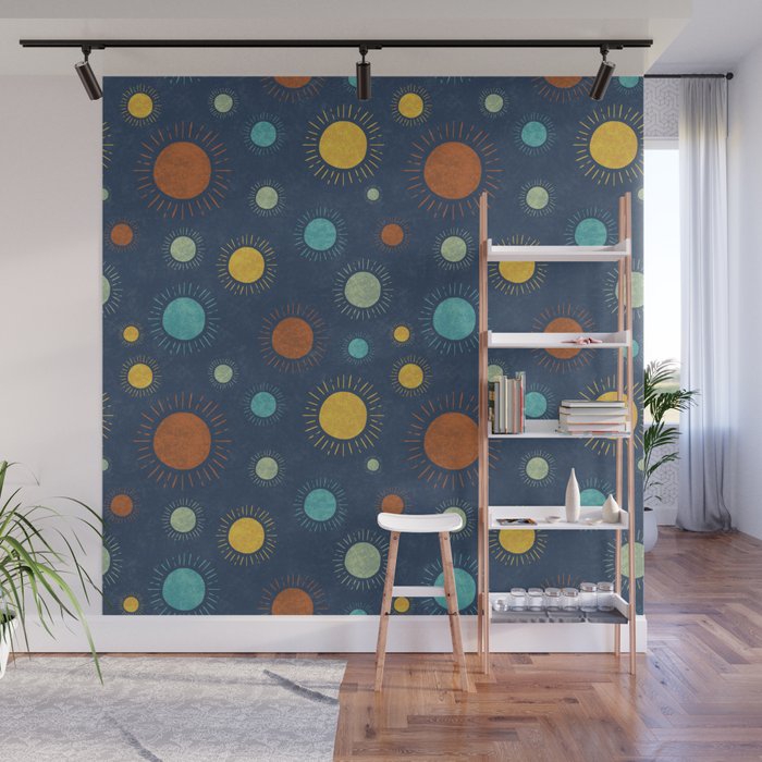 Blue Desert Sun Wall Mural Gallery Image 1