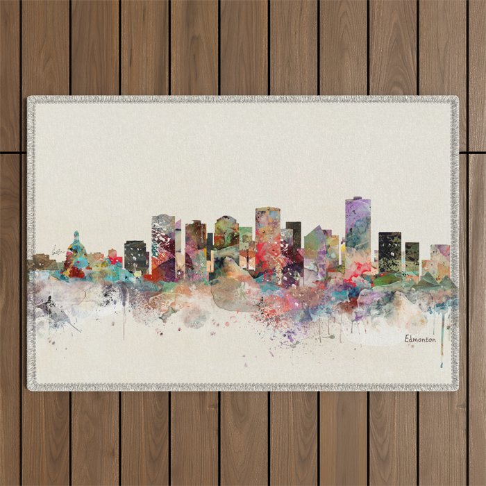 edmonton canada skyline Outdoor Rug Gallery Image 1