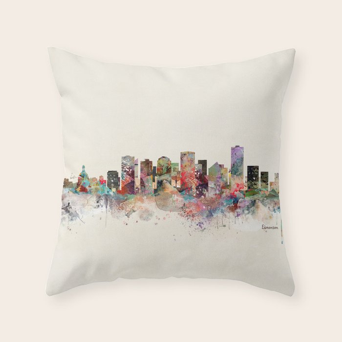 edmonton canada skyline Throw Pillow Gallery Image 6