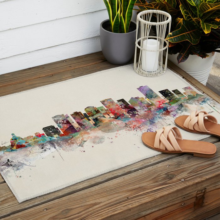 edmonton canada skyline Outdoor Rug Gallery Image 2