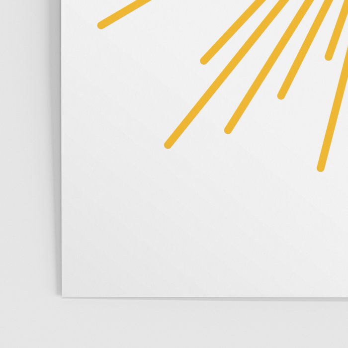 Retro Minimalist Sunburst Sun in White and Mustard Yellow Poster Gallery Image 3
