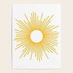 Retro Minimalist Sunburst Sun in White and Mustard Yellow Poster Gallery Image 4