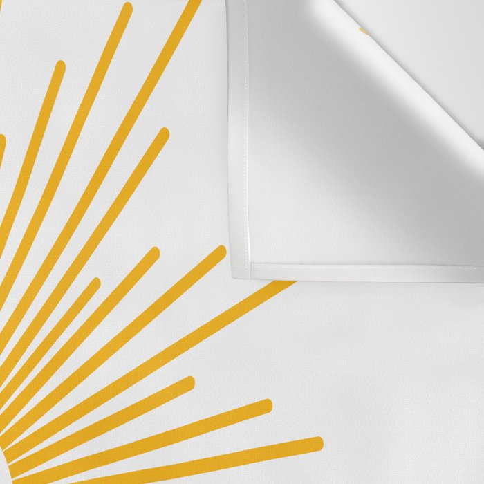 Retro Minimalist Sunburst Sun in White and Mustard Yellow Wall Tapestry Gallery Image 3