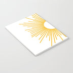 Retro Minimalist Sunburst Sun in White and Mustard Yellow Notebook Gallery Image 3