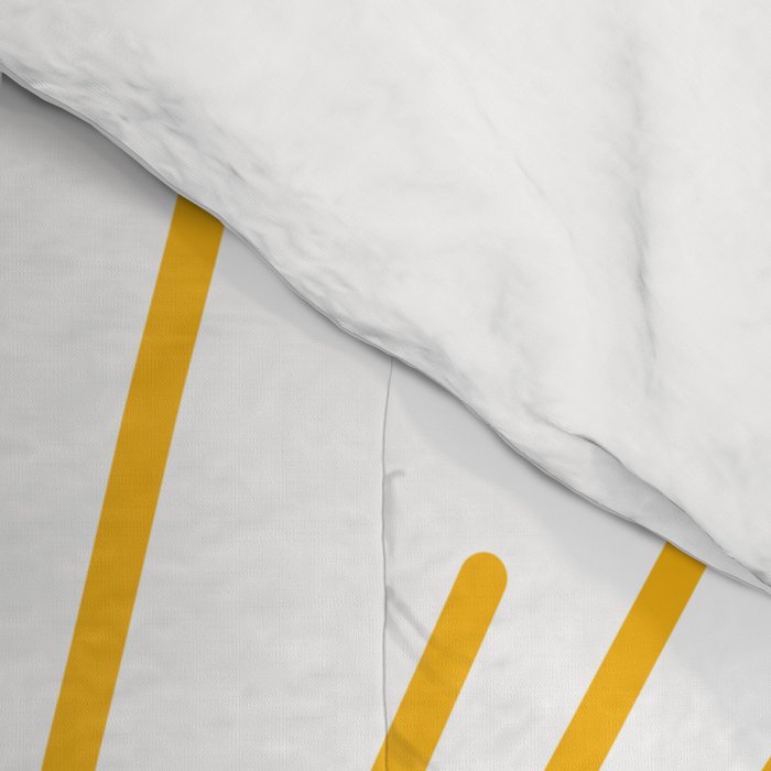 Retro Minimalist Sunburst Sun in White and Mustard Yellow Comforter Gallery Image 4